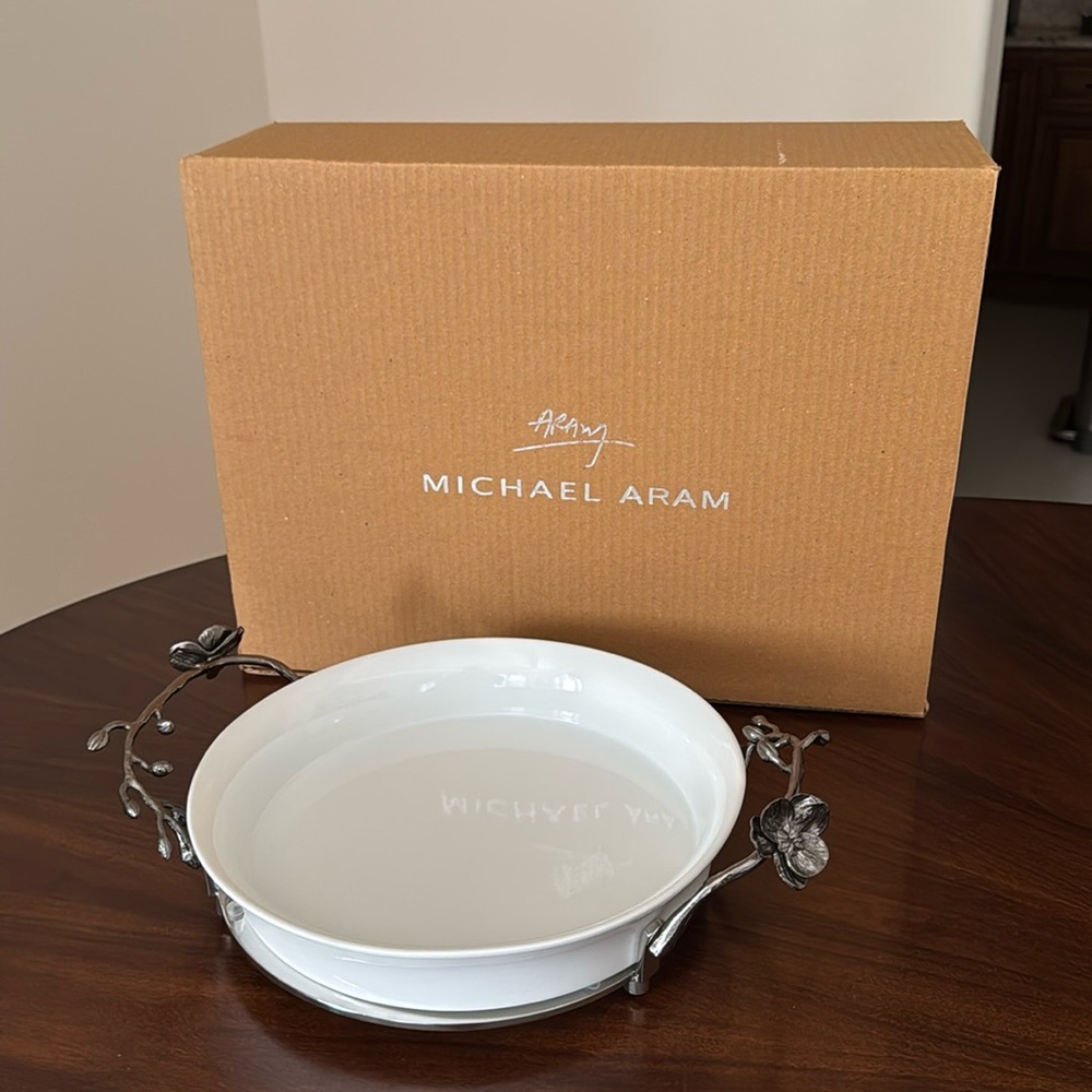 White Orchid Collection Dish by Michael Aram